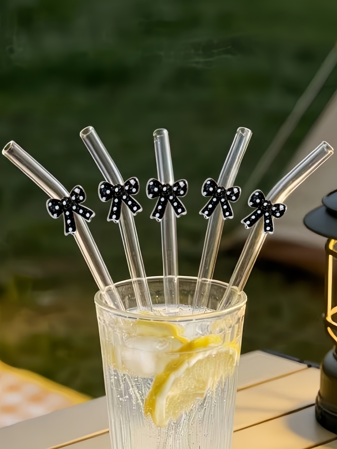 Reusable Straw - 1/3/6 قطع من شفاطات الشرب الزجاجية