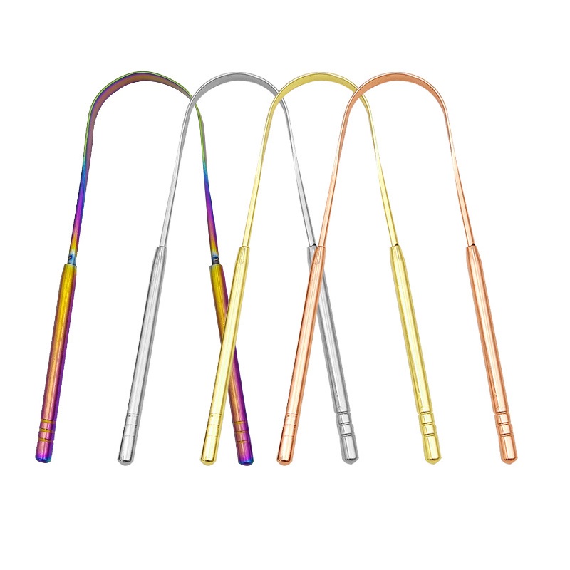 Bamboo Toothbrush - 4 ألوان الفولاذ المقاوم للصدأ اللسان
